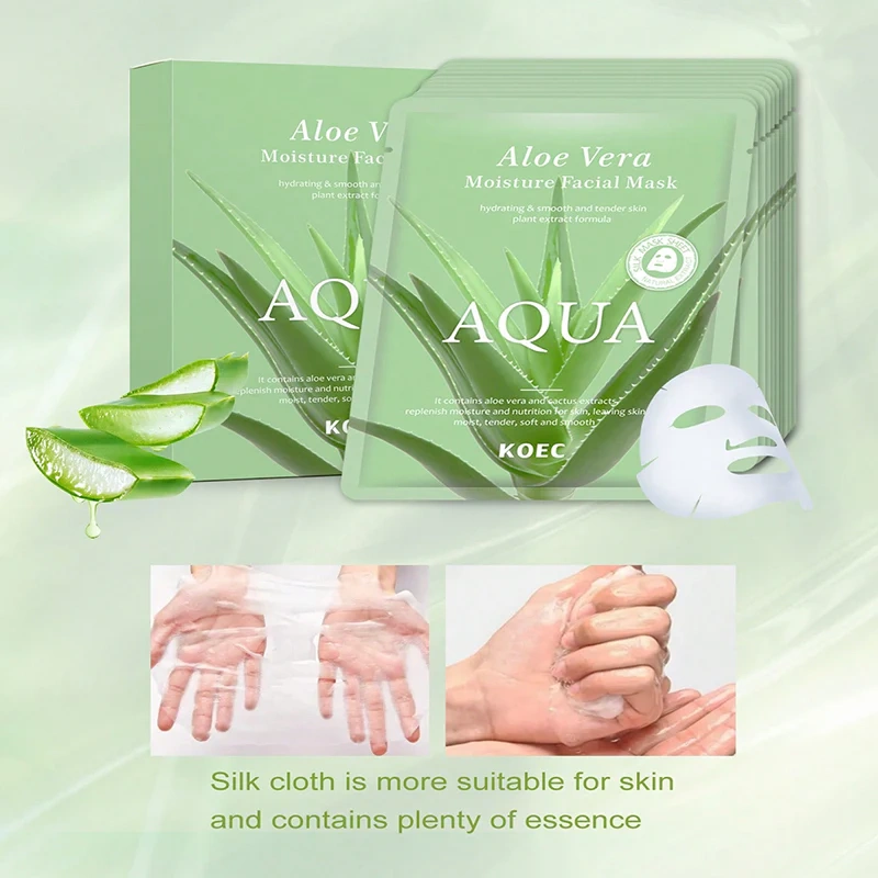 Aloe Vera Moisture Facial Sheet Mask 10pcs