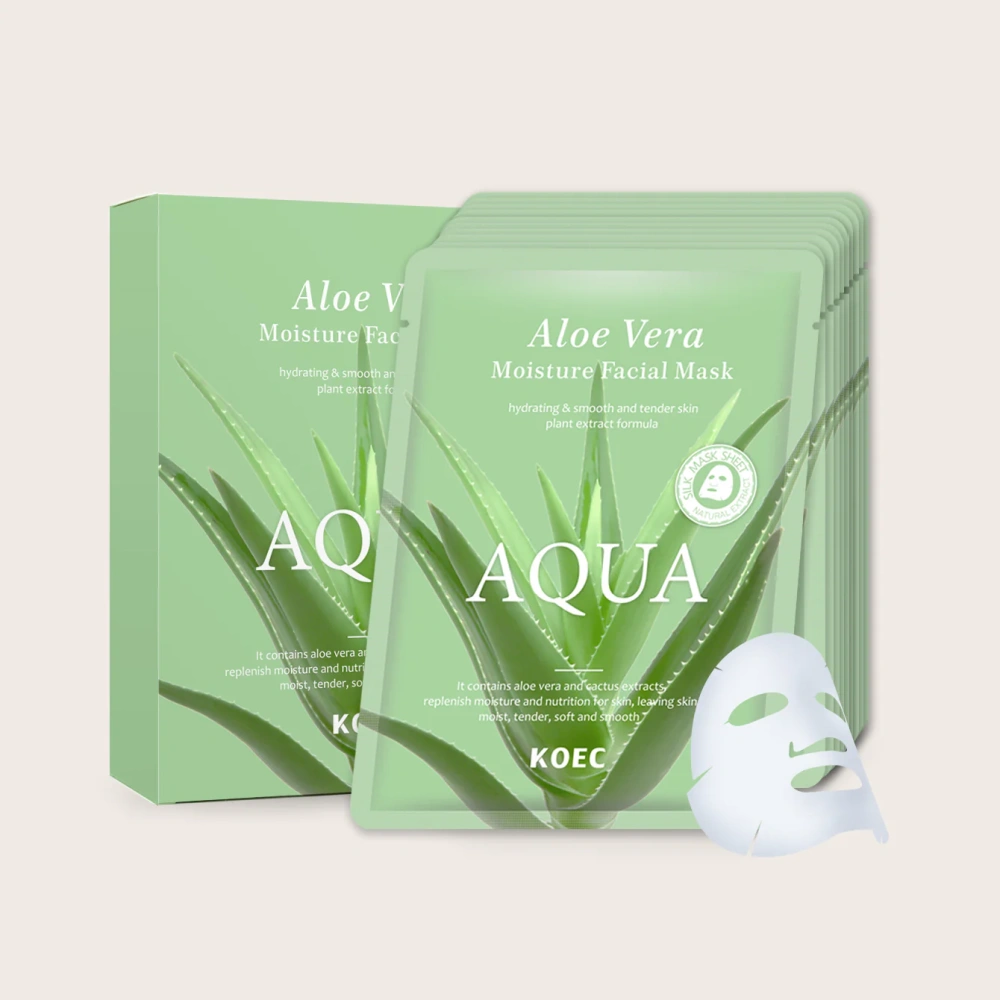 Aloe Vera Moisture Facial Sheet Mask 10pcs