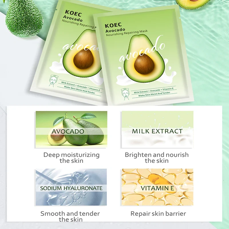 Avocado Nourish Facial Sheet Mask 5pcs