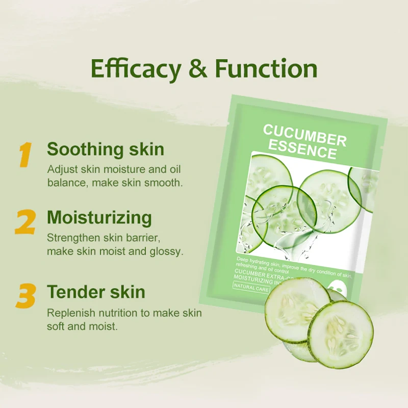Cucumber Soothing Facial Sheet Mask 5pcs