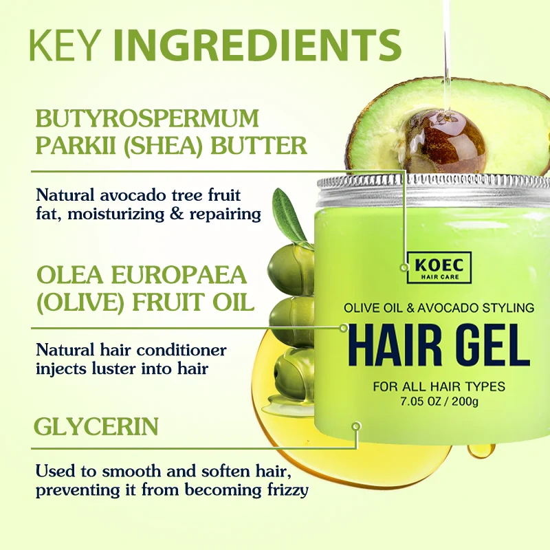 KOEC Olive Oil & Avocado Styling Hair Gel