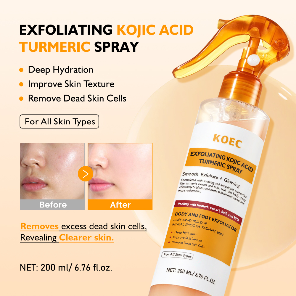 KOEC Exfoliating Kojic Acid & Turmeric Body Scrub Spray 200ml