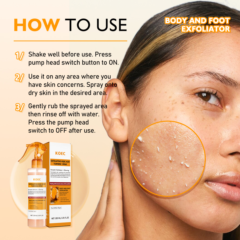 KOEC Exfoliating Kojic Acid & Turmeric Body Scrub Spray 200ml