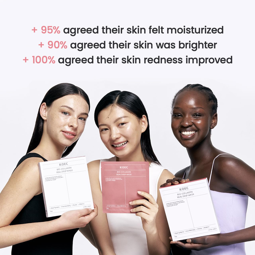 KOEC Collagen Hydrating Face Mask Facial Elasticity Improvement Real Deep Clean Whitening Firming Moisturizing OEM Wholesale