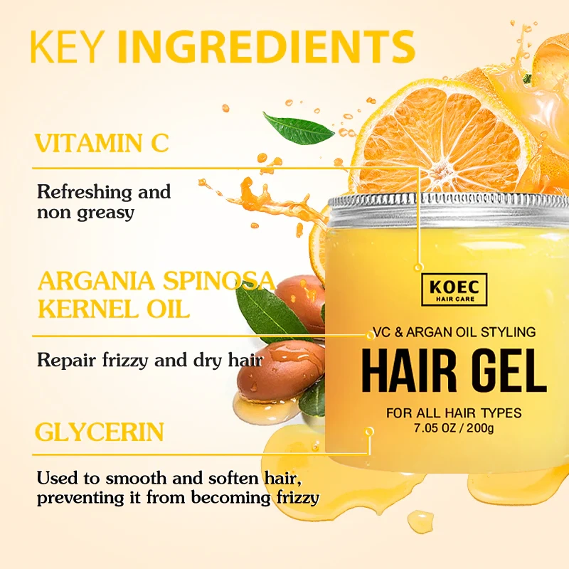 KOEC Olive Oil & Avocado / VC & Argan Oil Styling Hair Gel