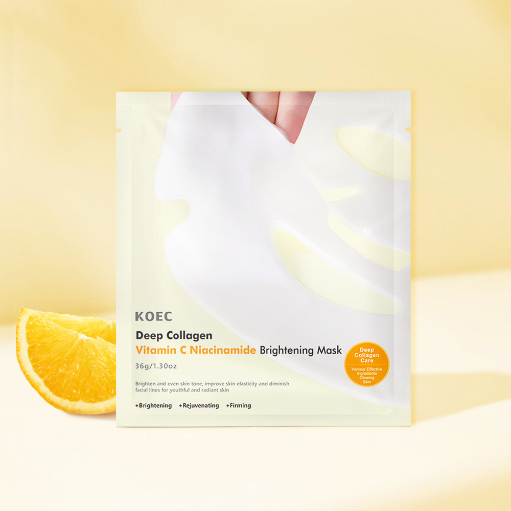 Deep Collagen Niacin-Vita C Brightening Mask AntiWrinkle Facial Sheet Mask Collagen Lifting Firming Moisturizing Accept OEM