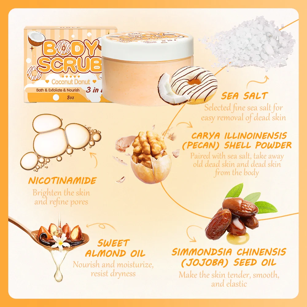 KOEC Body Scrub(COCONUT DONUT/STRAWBERRY CAKE)
