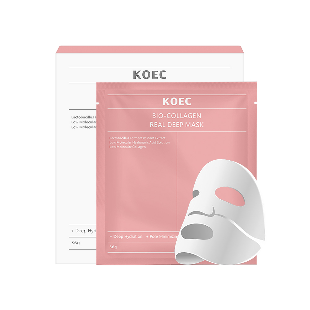 KOEC Collagen Hydrating Face Mask Facial Elasticity Improvement Real Deep Clean Whitening Firming Moisturizing OEM Wholesale
