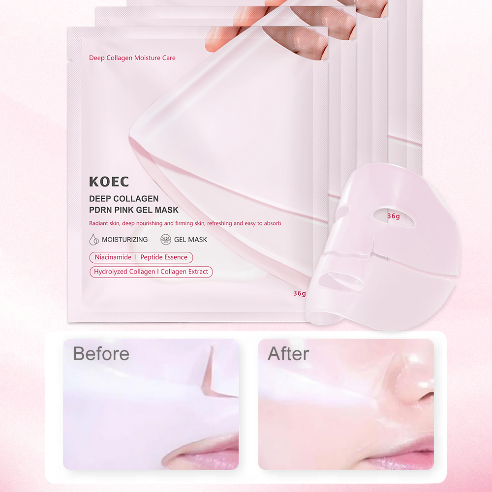 PDRN Pink Collagen Jelly Gel Overnight Face Sheet Mask for Elasticity Hydrating Firming and Moisturizing Skincare Wholesale OEM