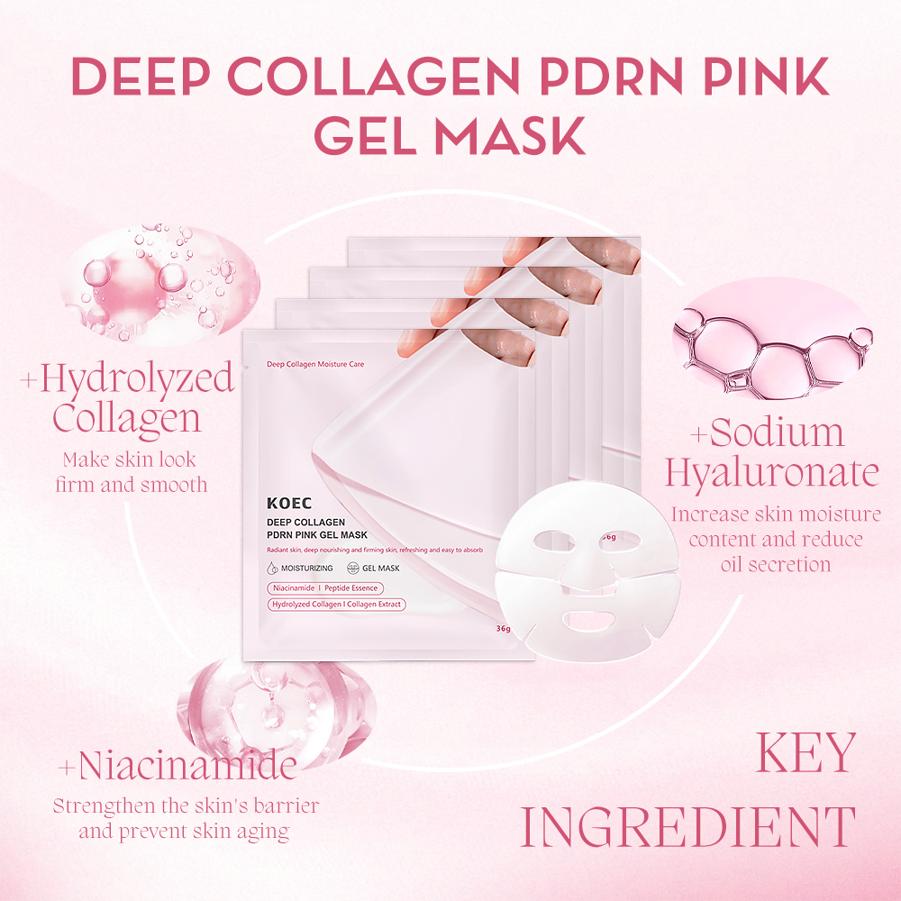 PDRN Pink Collagen Jelly Gel Overnight Face Sheet Mask for Elasticity Hydrating Firming and Moisturizing Skincare Wholesale OEM