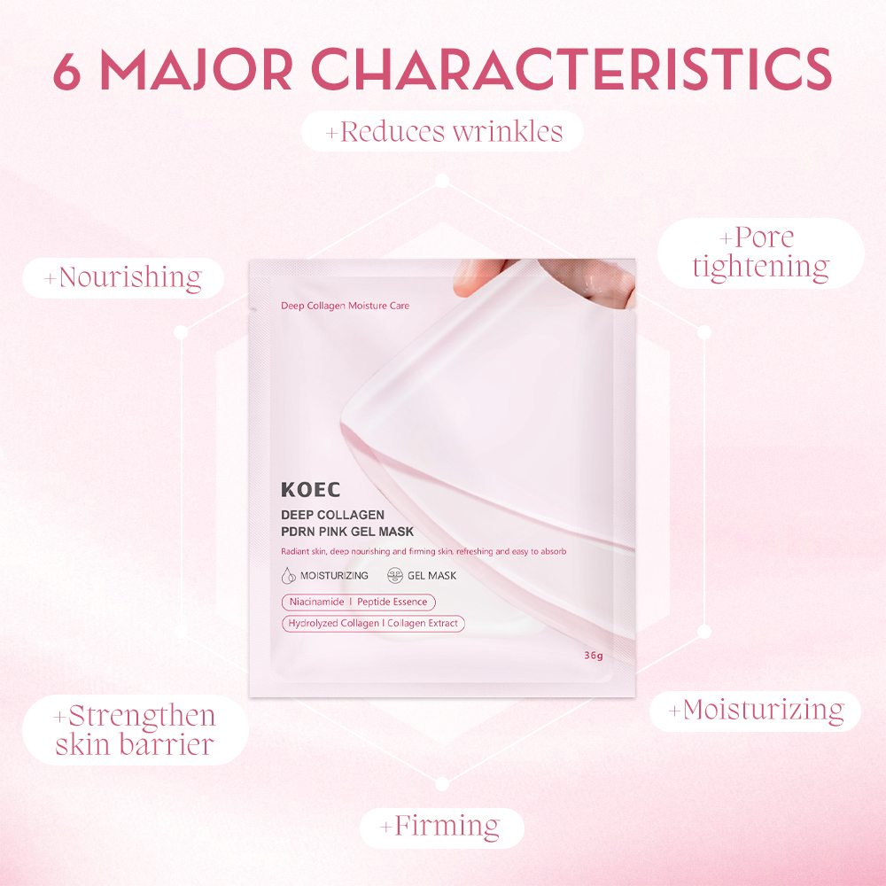PDRN Pink Collagen Jelly Gel Overnight Face Sheet Mask for Elasticity Hydrating Firming and Moisturizing Skincare Wholesale OEM