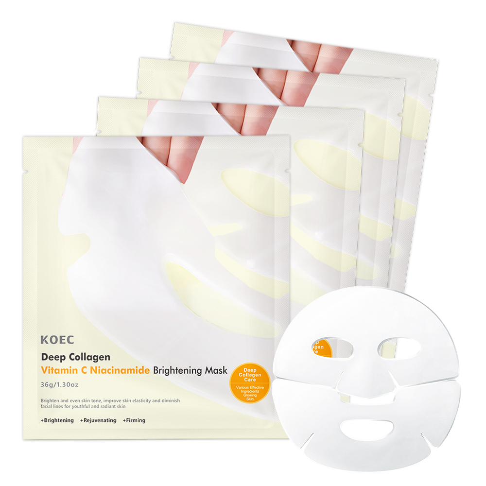 Deep Collagen Niacin-Vita C Brightening Mask AntiWrinkle Facial Sheet Mask Collagen Lifting Firming Moisturizing Accept OEM