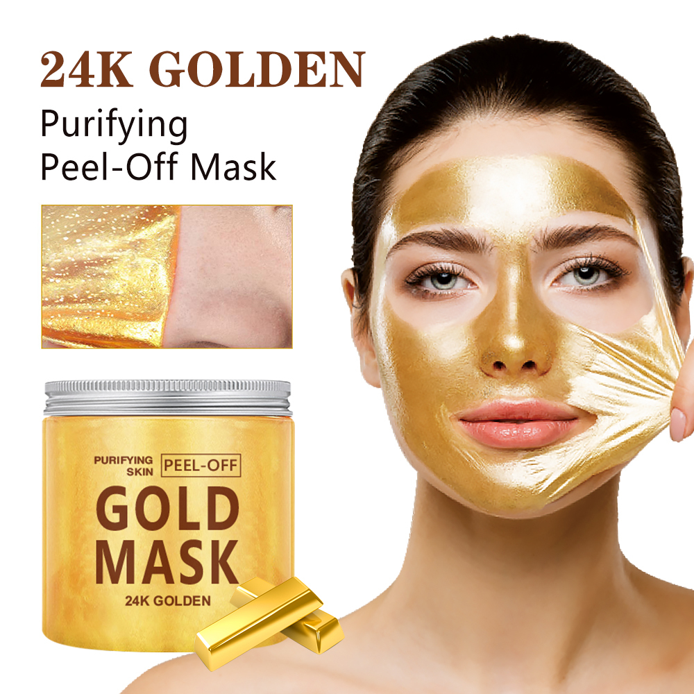 24K Gold Purifying Peel-Off Mask Anti Wrinkle Shrink Pores Collagen Facemask 200g Private Label OEM