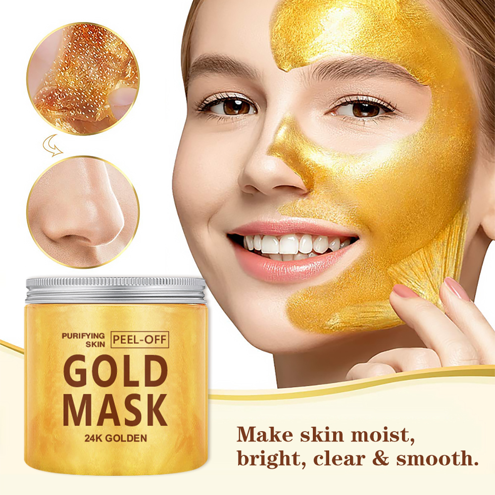 24K Gold Purifying Peel-Off Mask Anti Wrinkle Shrink Pores Collagen Facemask 200g Private Label OEM