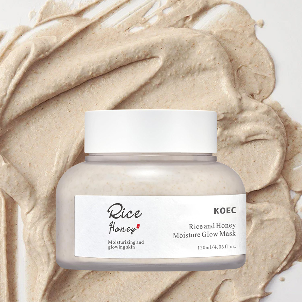 Ground Rice and Honey Glow Mask 120ML Pore Sebum Care for Dry Sensitive Skin Hydrating & Moisturizing Gentle Deep Clean OEM