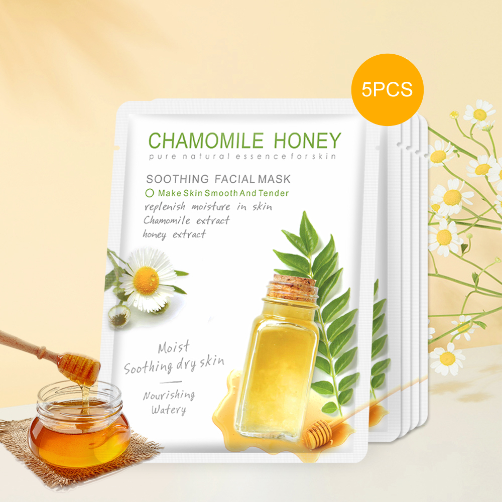 KOEC Honey Facial Sheet Mask Wholesale Organic Soothing Moisturizing Chamomile Face Mask Skin Care