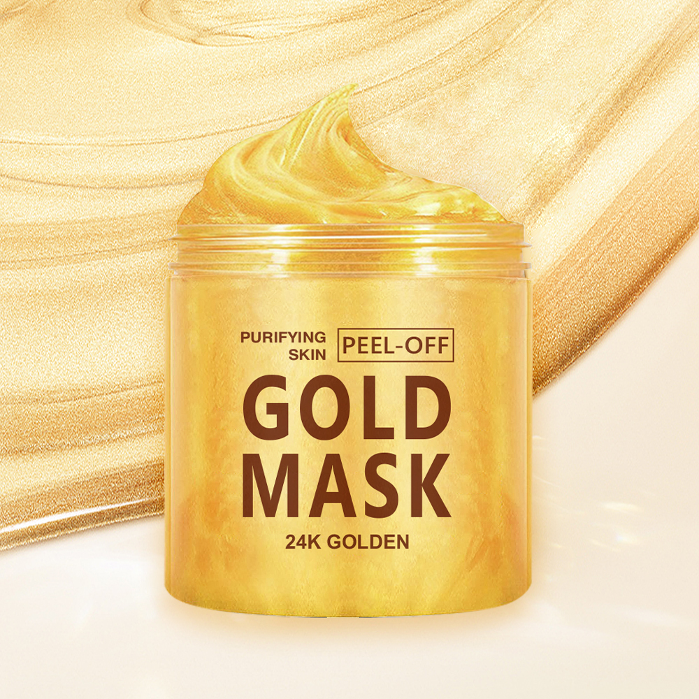24K Gold Purifying Peel-Off Mask Anti Wrinkle Shrink Pores Collagen Facemask 200g Private Label OEM