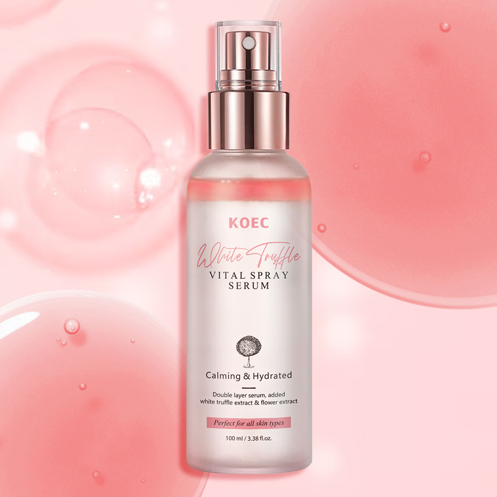 White Truffle Vital Spray Serum Vegan Skin Care Calming Hydrating Facial Mist for Red and Sensitive Skin Glow Double Layer Serum