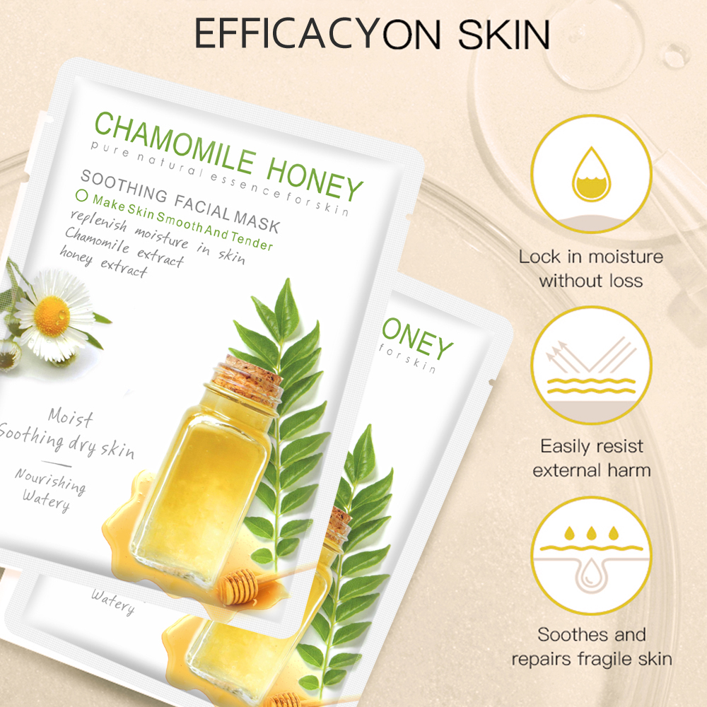 KOEC Honey Facial Sheet Mask Wholesale Organic Soothing Moisturizing Chamomile Face Mask Skin Care