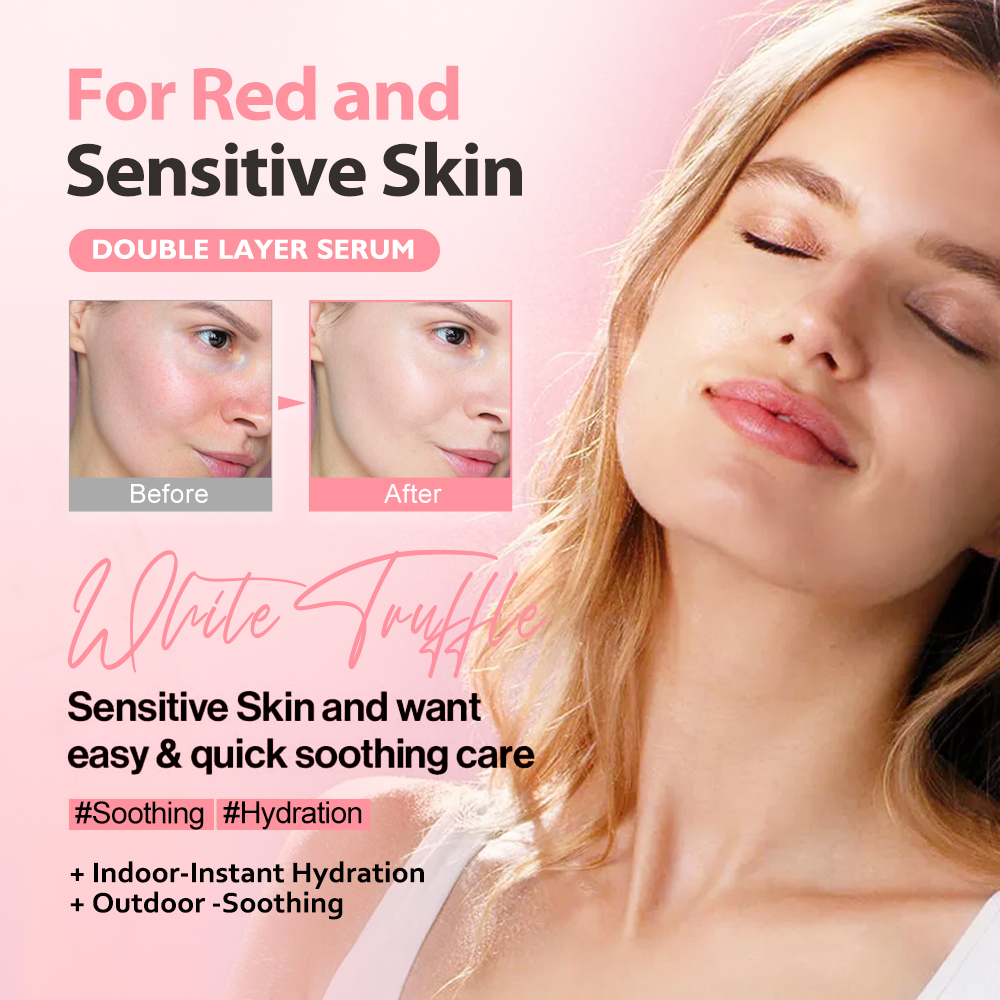 White Truffle Vital Spray Serum Vegan Skin Care Calming Hydrating Facial Mist for Red and Sensitive Skin Glow Double Layer Serum