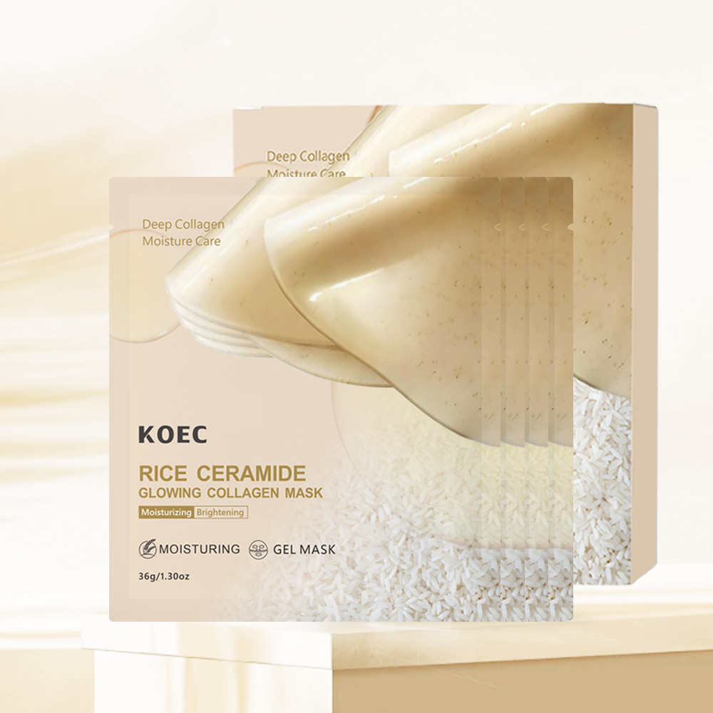 Rice Ceramide Glowing Collagen Mask 4pcs Face Tightening Lifting for V-Line Smile Line Forehead Wrinkles Wholesale OEM