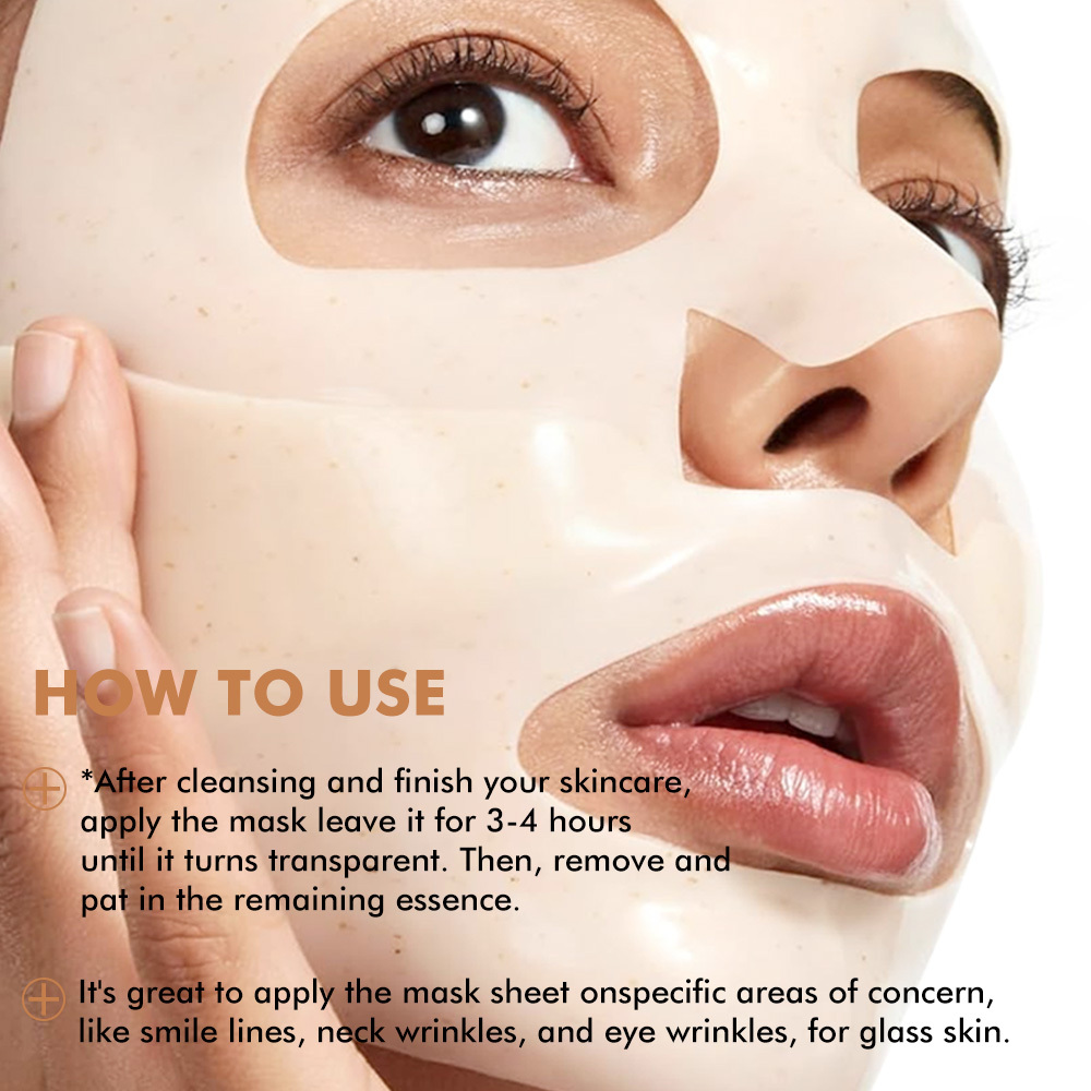 Rice Ceramide Glowing Collagen Mask 4pcs Face Tightening Lifting for V-Line Smile Line Forehead Wrinkles Wholesale OEM