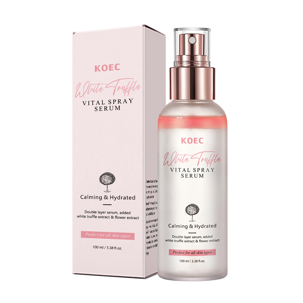 White Truffle Vital Spray Serum Vegan Skin Care Calming Hydrating Facial Mist for Red and Sensitive Skin Glow Double Layer Serum