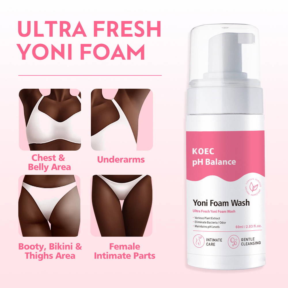 Yoni Foam Wash 60ml Naturally Safe PH-Balancing Gentle Cleansing Formula for Women Daily Care Keep Fresh Wholesale
