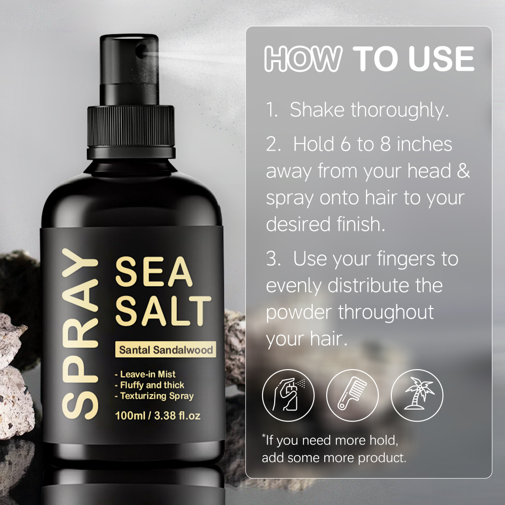 KOEC Sea Salt Hair Spray 100ml Private Label, Wholesale Natural Hair Styling Spray Finish Volumizes & Texturizes Detangling Hair