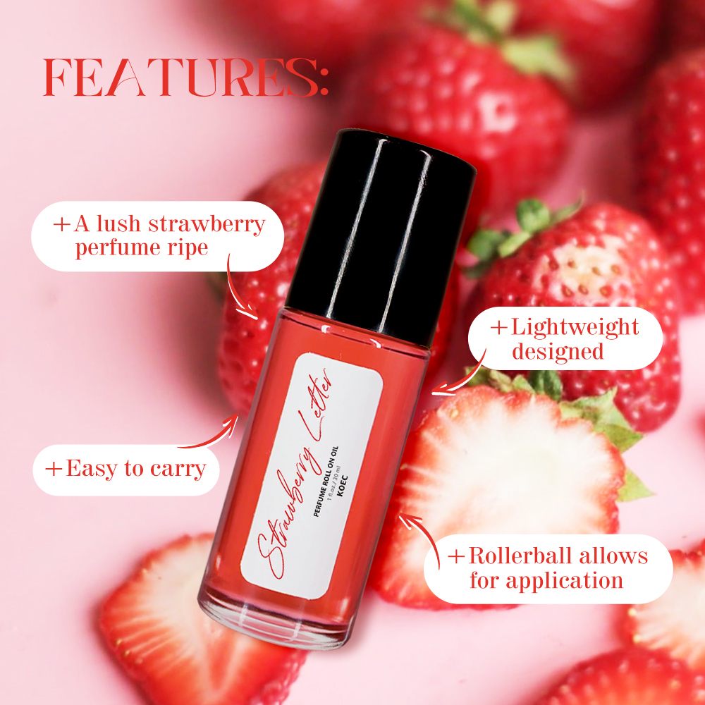 KOEC Perfume Roll on Oil (Strawberry Letter) Long-Lasting Fragrance Perfume Oil Scent Luxury Perfume Gift Body Oil