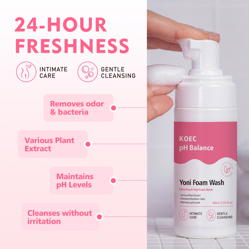 Yoni Foam Wash 60ml Naturally Safe PH-Balancing Gentle Cleansing Formula for Women Daily Care Keep Fresh Wholesale