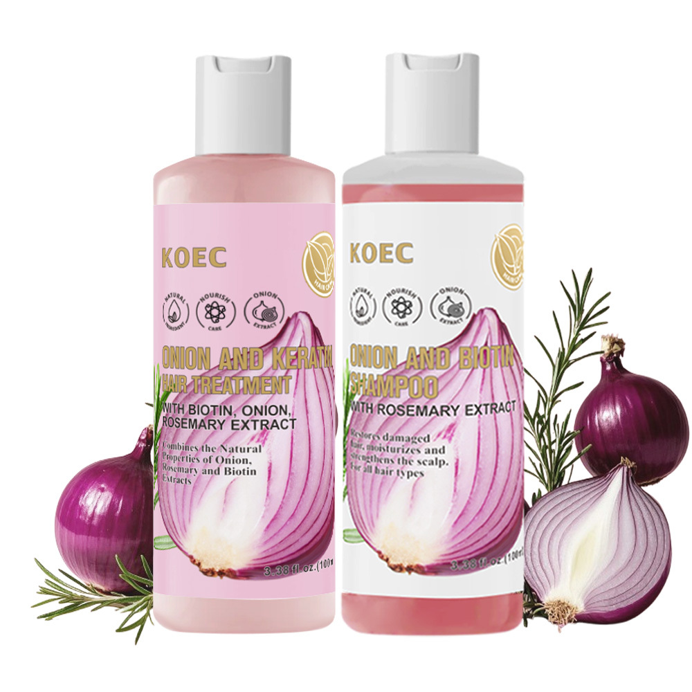 Hair Care DUO Box Shampoo Onion Biotin and Rosemary Shampoo Stronger Thicker and Longer Hair Soft Shine Hair Loss Accept OEM