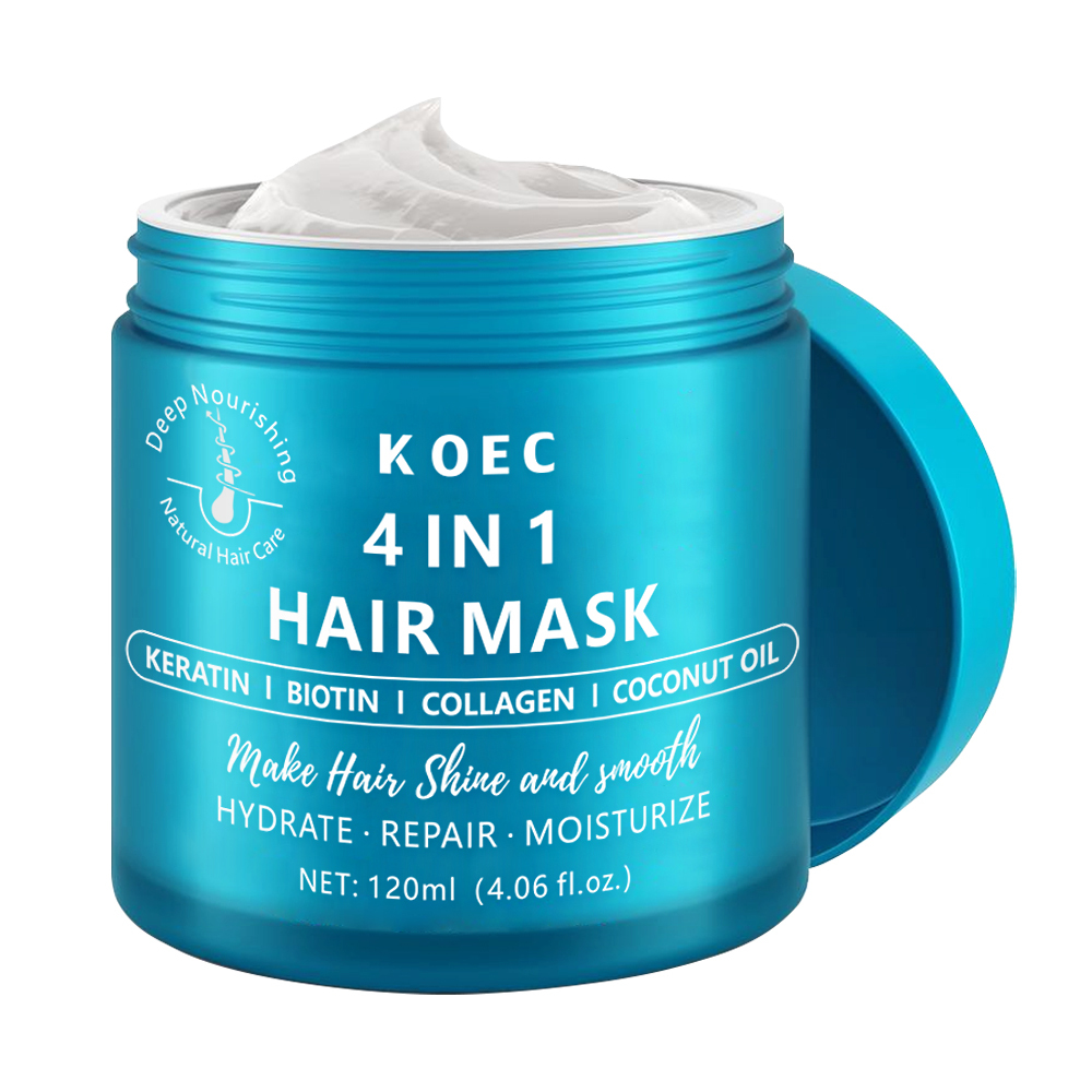 4 in 1 Hair Mask KOEC Biotin Collagen Hair Treatment Deep Repair Conditioning Haircare Essence All Hair Types Accept Customize