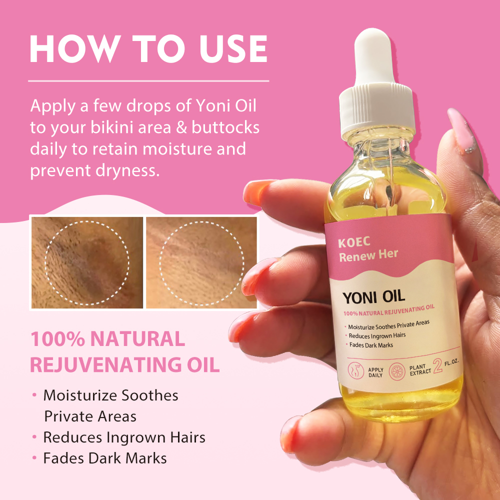 Renew Yoni Oil 60ml Women's Intimate Care Organic Care Oil Removes Dullness Black Spots Brightens Skin Privete Label Wholesale