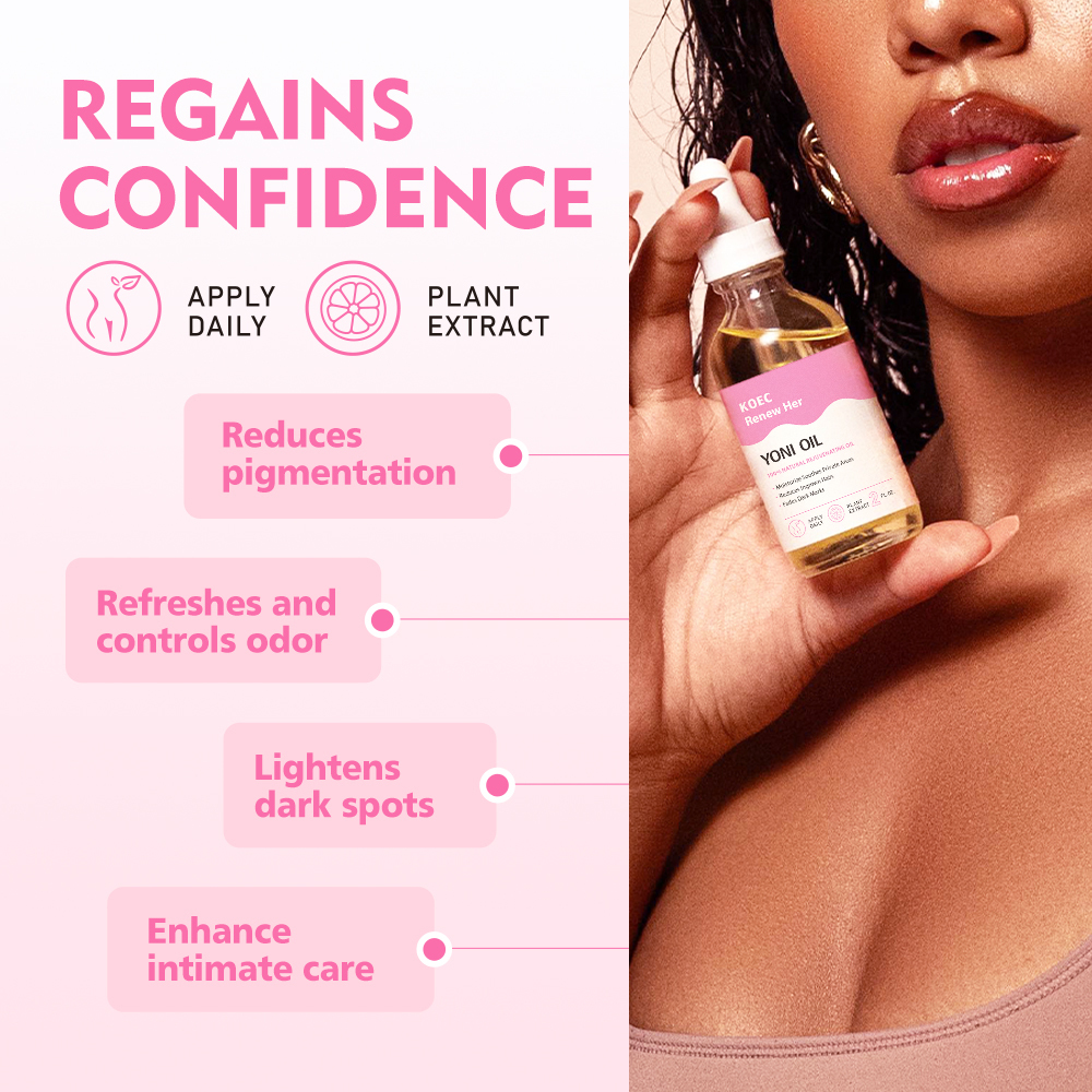 Renew Yoni Oil 60ml Women's Intimate Care Organic Care Oil Removes Dullness Black Spots Brightens Skin Privete Label Wholesale