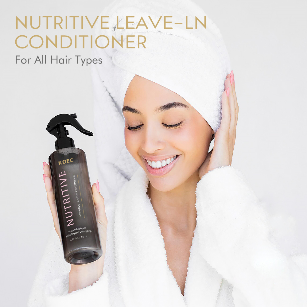 Nutritive Leave-In Conditioner KOEC Shine Repairs the Colored Bleach Hair Strands Protect Hair Color Provide Thermal Protection