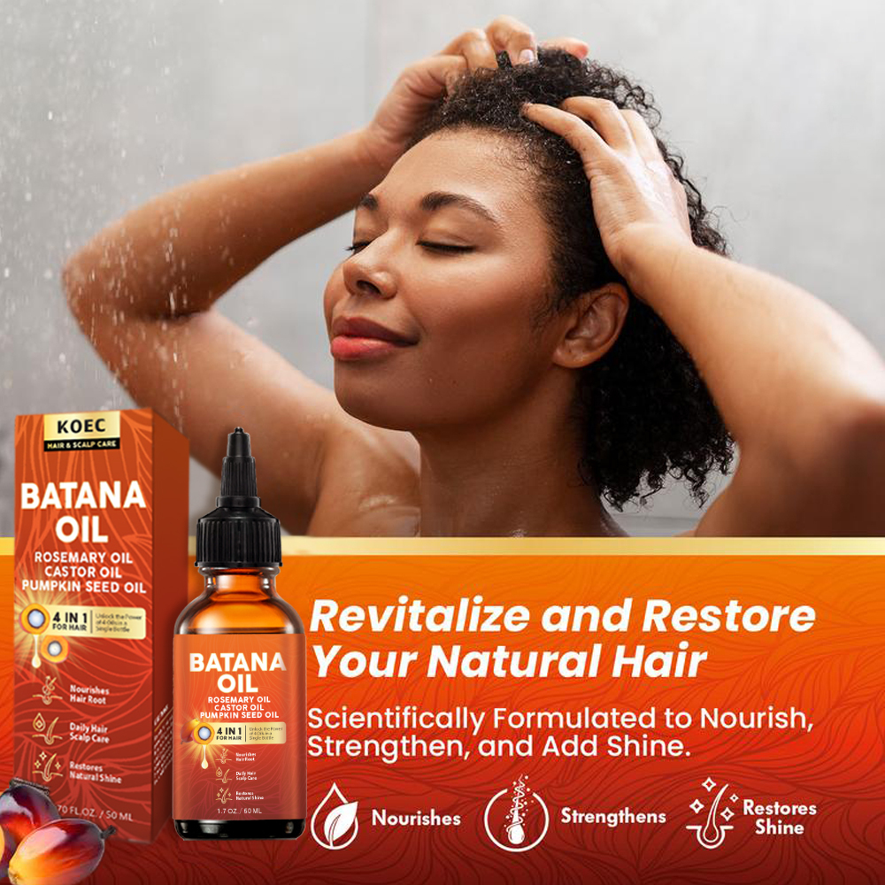 Batana Oil 4-in-1 Pure Unrefined Honduran Oil With Rosemary/Castor/ Pumpkin Seed Oil for Hair Growth Elevate Nourishing OEM