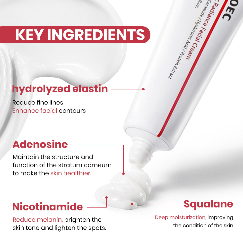 Elastic Radiance Facial Cream 50ml Advanced Fast-Absorbing Nourishing Hydrates Firms Reduces Wrinkles Skin Care Wholesale