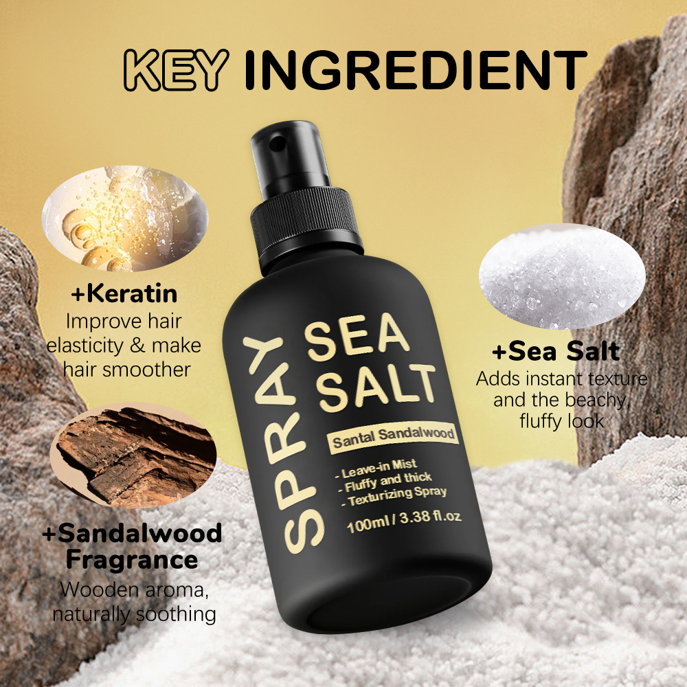 KOEC Sea Salt Hair Spray 100ml Private Label, Wholesale Natural Hair Styling Spray Finish Volumizes & Texturizes Detangling Hair