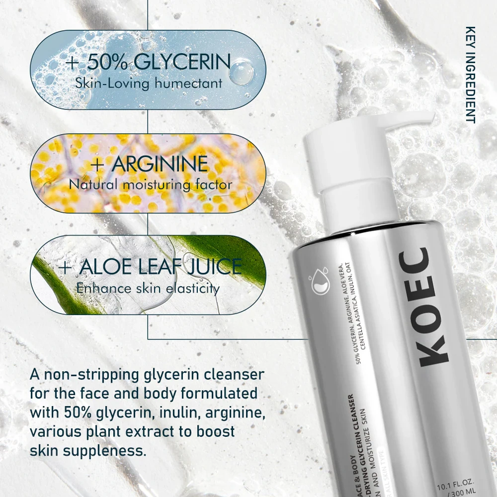 KOEC Non-Drying Glycerin Cleanser for Face&Body 300g