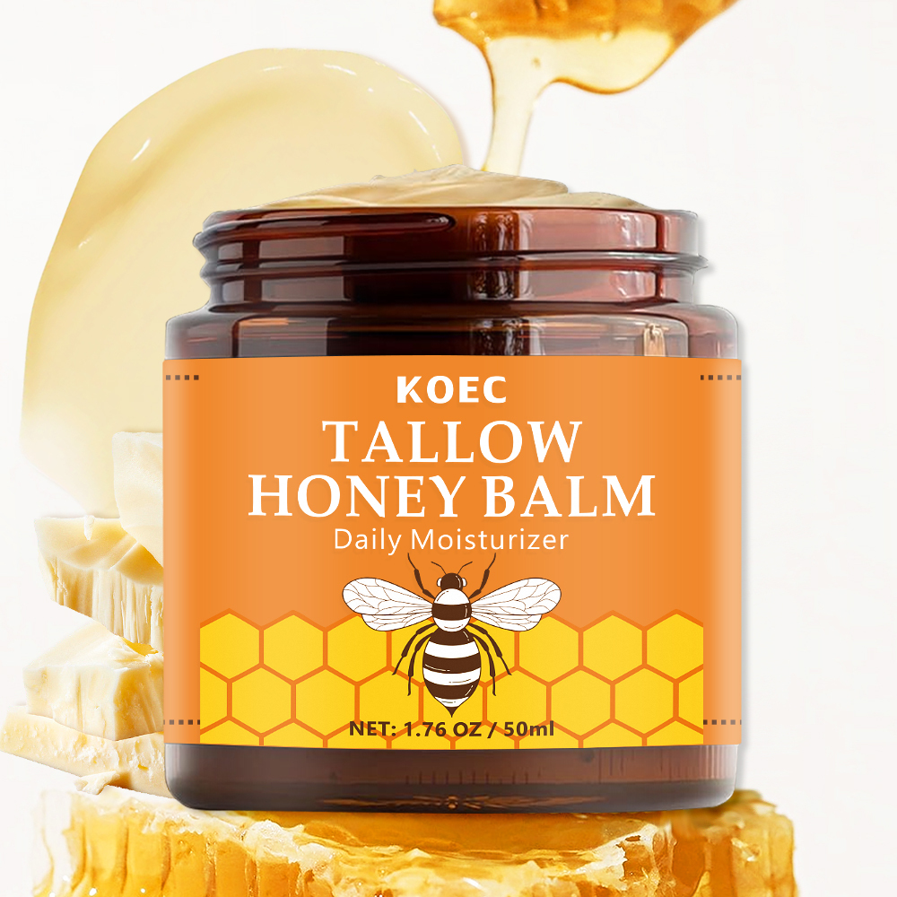 Koec High Quality Honey Beef Tallow Balm Moisturizer Natural Honey Tallow Night Cream for Smooth Skin  Moisturizing Cream