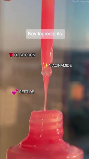 Rose Pdrn Pink Peptide Serum 30ml KOEC Private Label Niacinadmie Hydrating Moisturizing PDRN Face Serum Brightening Skin
