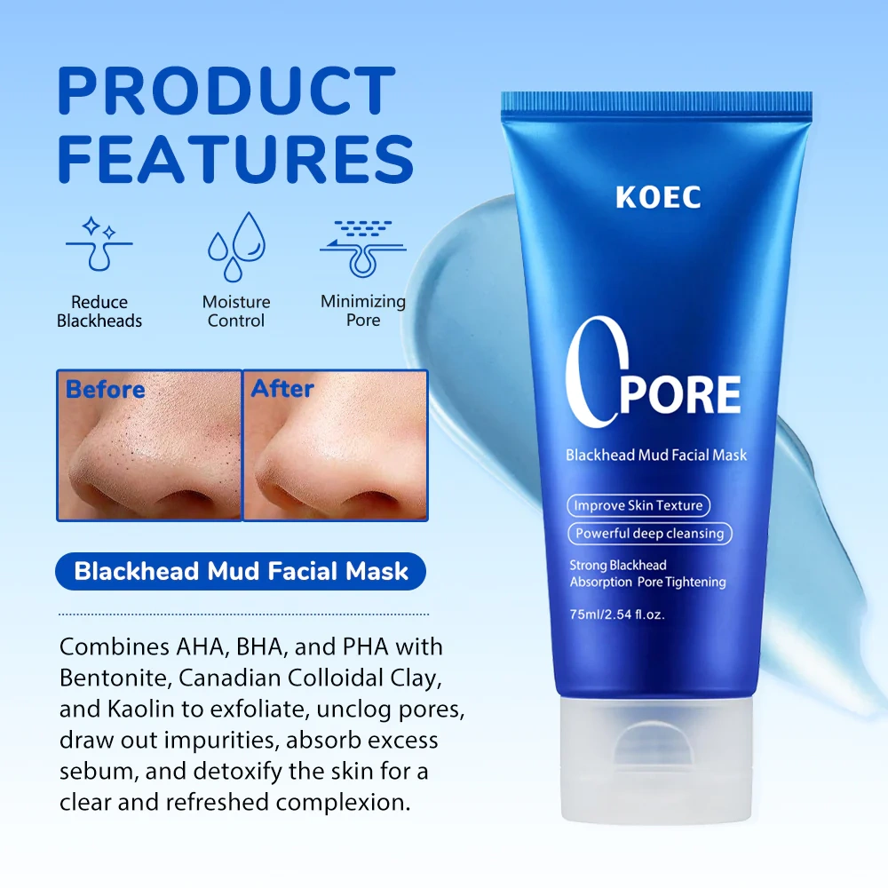 Pore Blackhead Mud Facial Mask