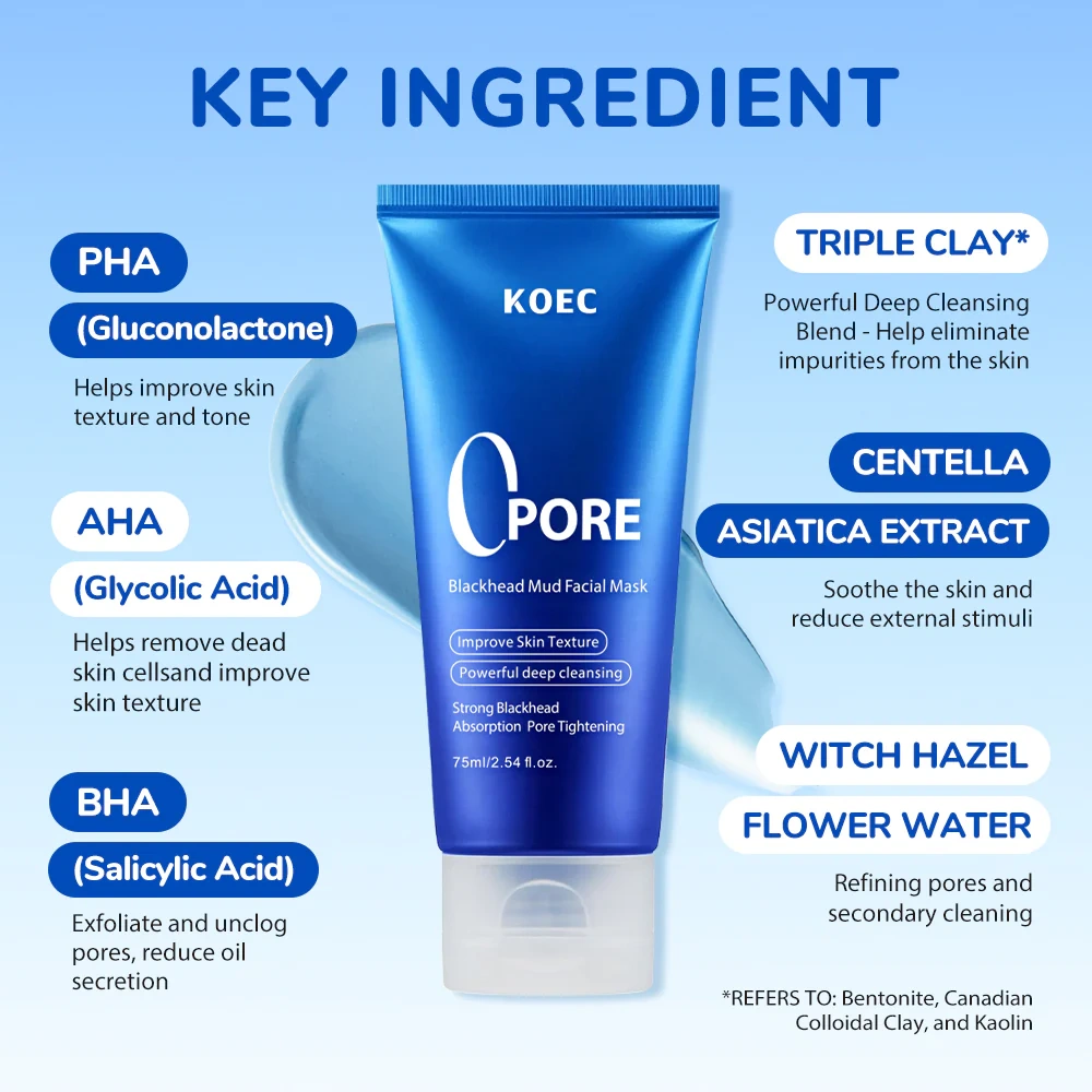 Pore Blackhead Mud Facial Mask
