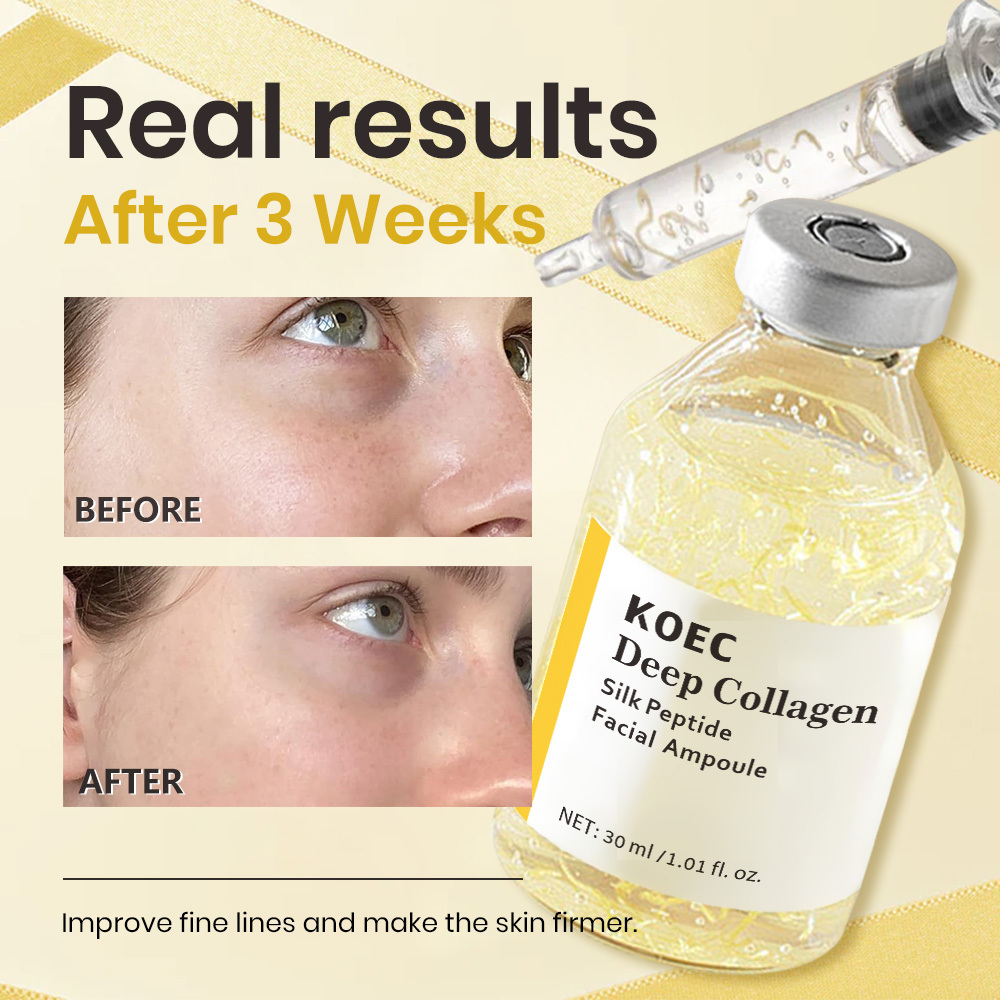 Deep Collagen & Silk Peptide Ampoule - Anti-Aging Serum for Glass Skin | Luxury Quality
