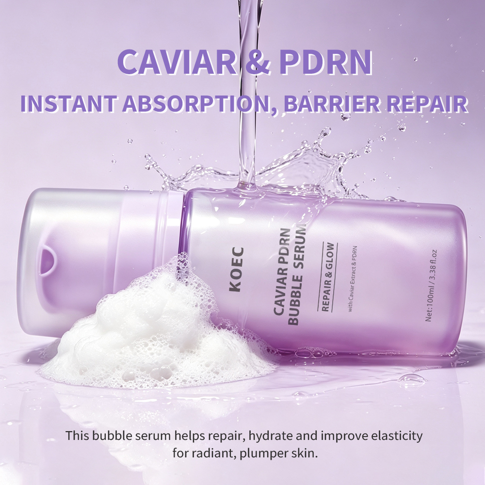 KOEC Caviar PDRN Liposome Bubble Booster, Micro-Bubble Foam Essence for Dull & Weakened Skin, Deep Nourishing, Radiant Glow