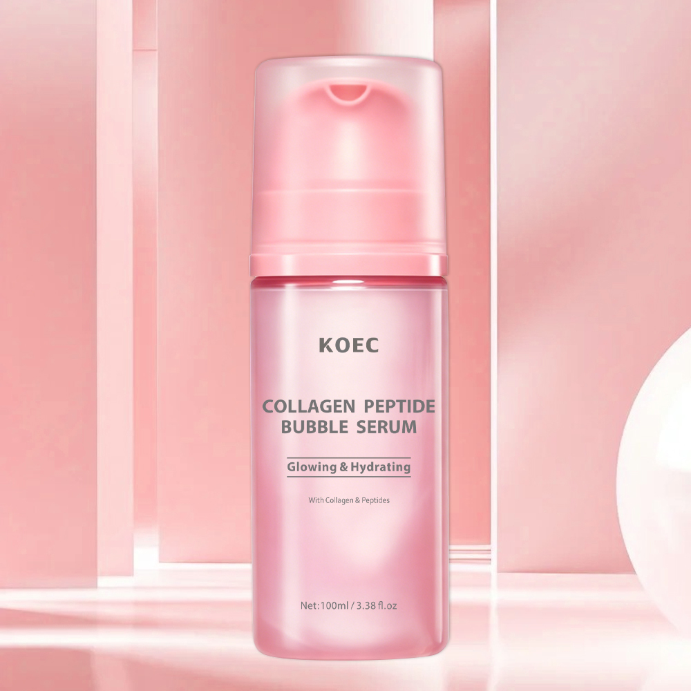 KOEC Collagen Peptide Lipsome Bubble Booster, Micro-Bubble Foam Essence for Elasticity and Plumping, Hydration & Skin Prep Boos
