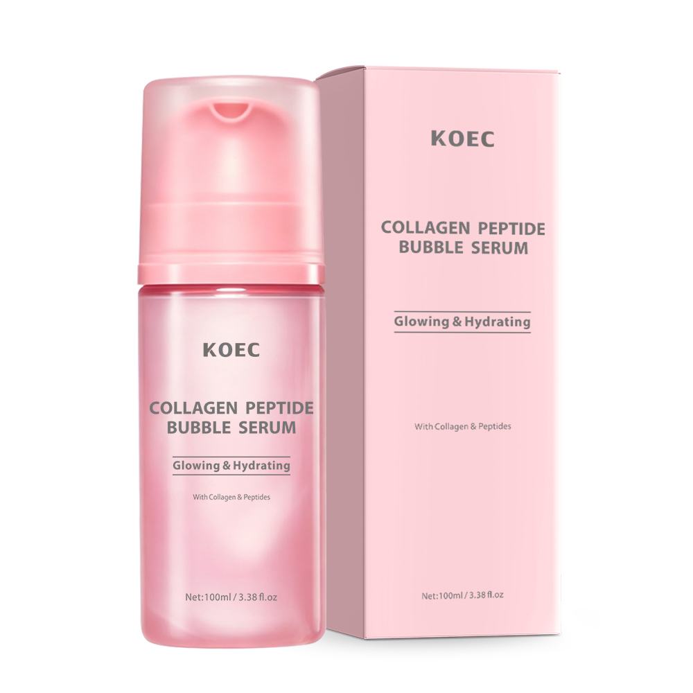 KOEC Collagen Peptide Lipsome Bubble Booster, Micro-Bubble Foam Essence for Elasticity and Plumping, Hydration & Skin Prep Boos