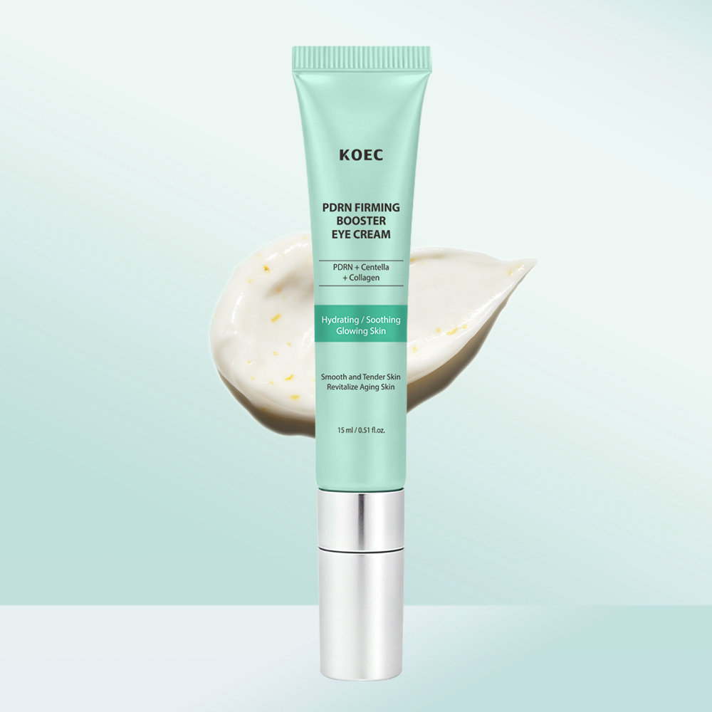 KOEC Factory PDRN Firming Booster Eye Cream with Vibrating Metal Massage Head, Multi-Effect Anti-Aging Korean Eye Care, OEM Private Label Supported, 15ml