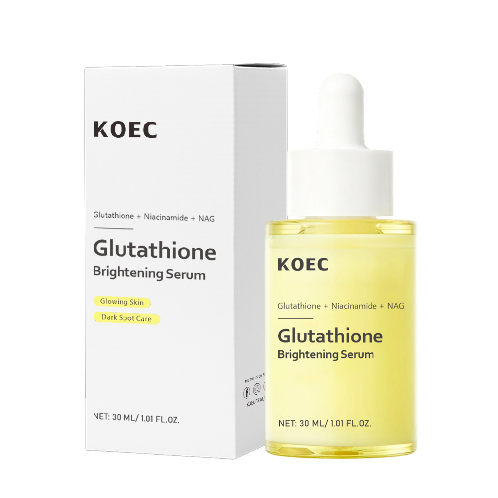 KOEC Glutathione Brightening Serum, Niacinamide + NAG Complex Skin Lightening Serum, Improve Dullness Fade Pigmentation Even Skin Tone Hydrating Face Serum 30ml